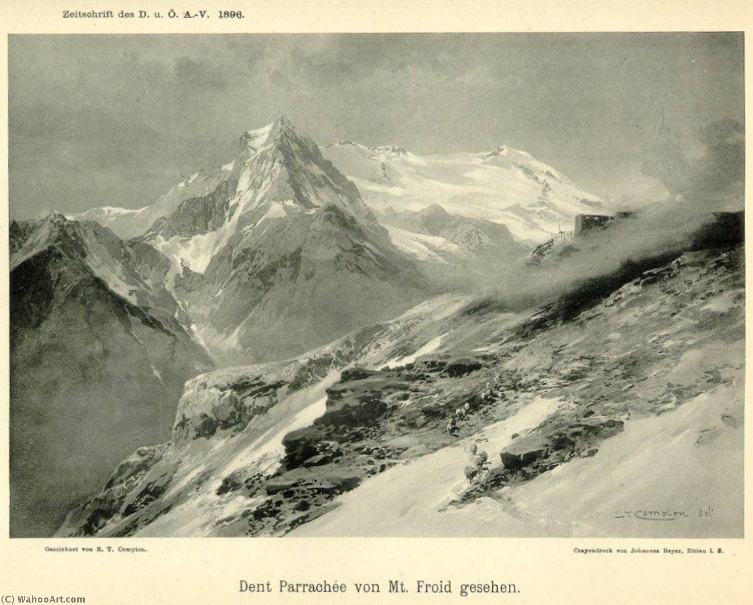 Deutsch Dent Parrachée Vom Mont Froid Aus Gesehen — Edward Theodore Compton