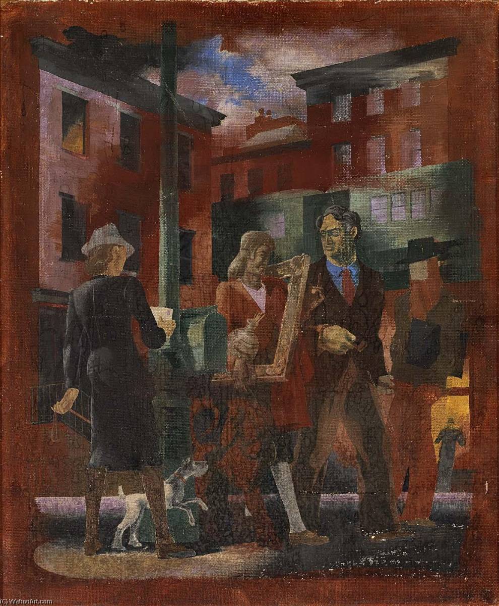 Scenes Of New York Greenwich Village (mural Study, Madison Square Postal Station, New York City) — Kindred Mcleary