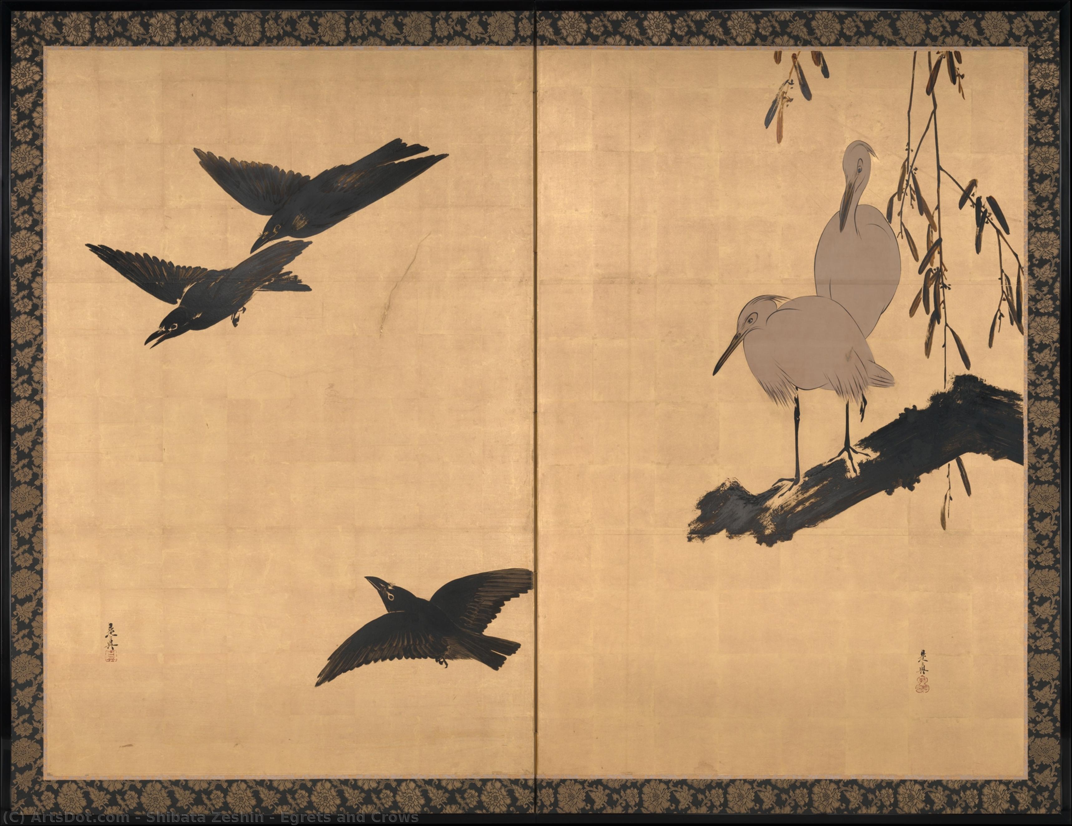 Egrets And Crows — Shibata Zeshin