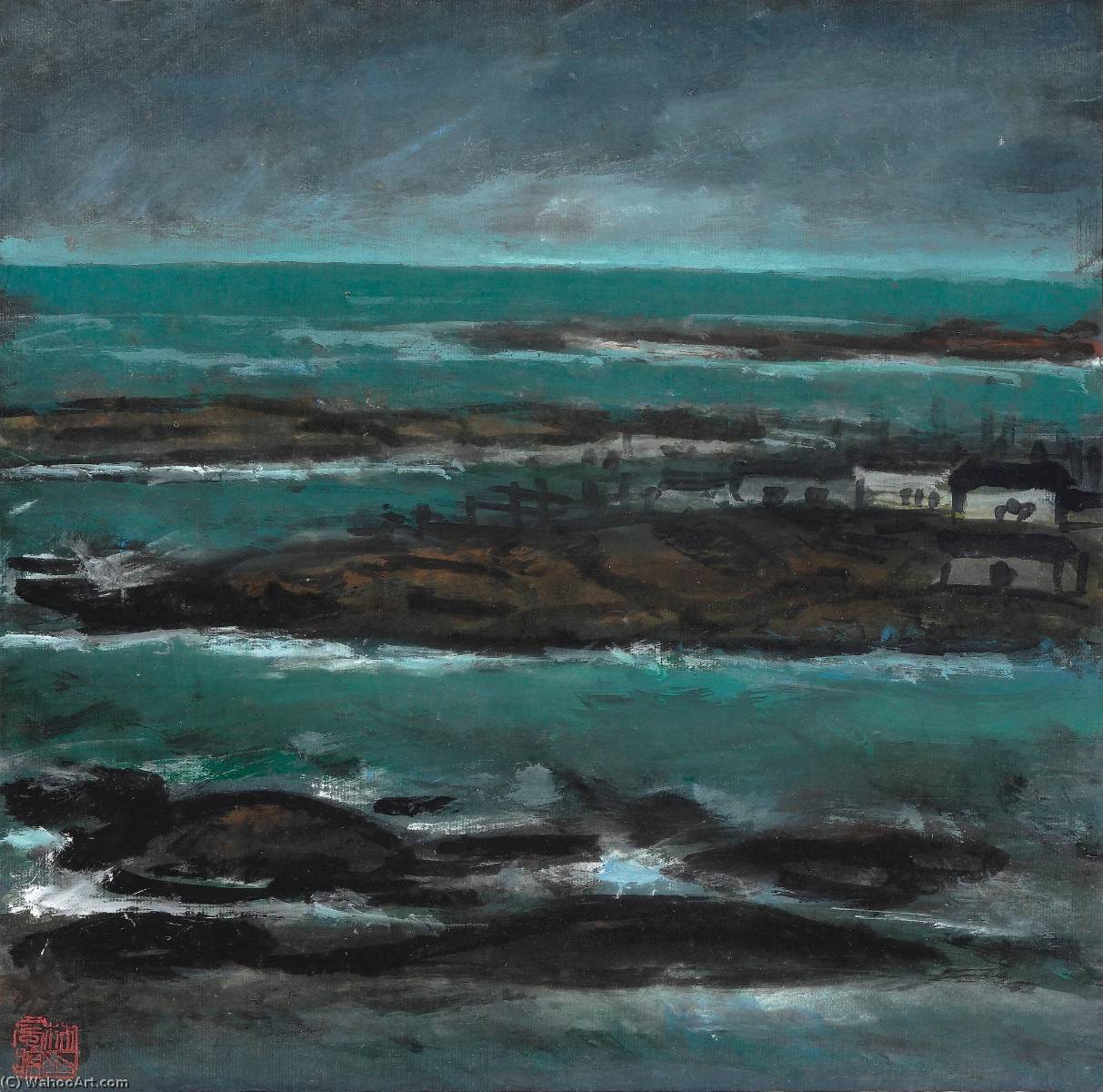 Crashing Waves — Lin Fengmian Flying Geese Over The Lotus Pond