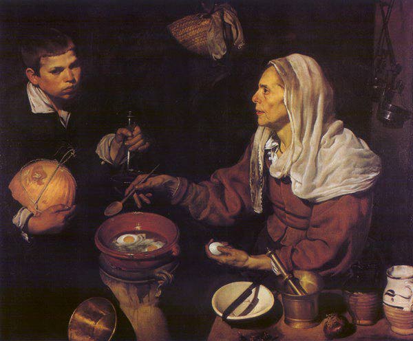 Bondkvinna Steker Ägg Ng Scotland — Diego Rodríguez De Silva Y Velázquez