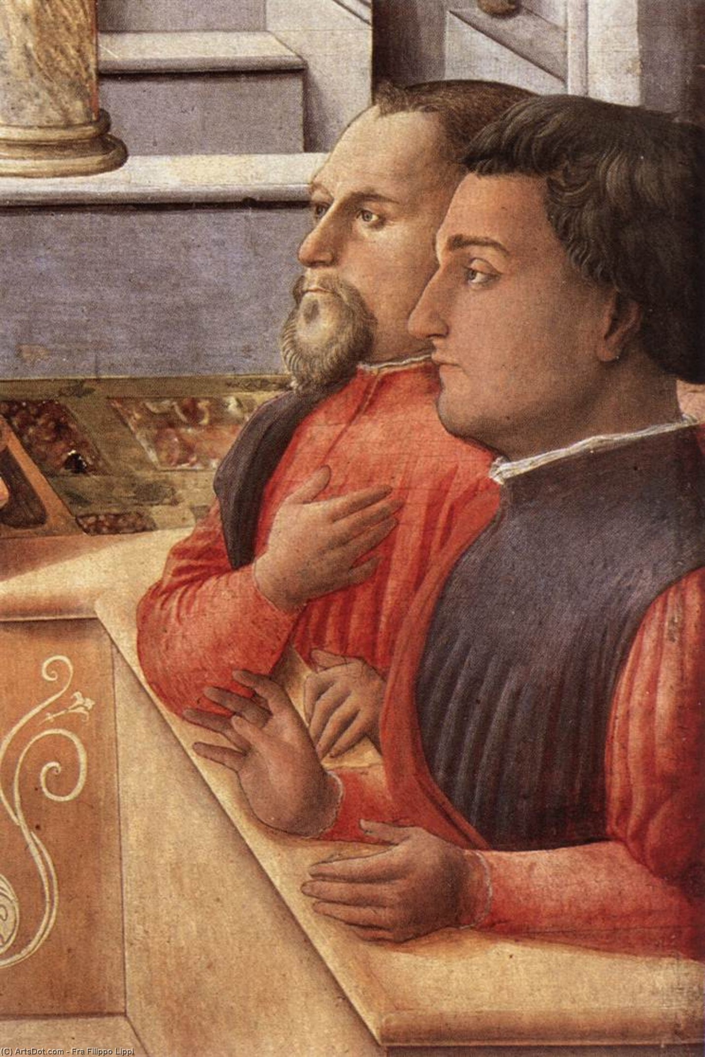 Annunciation With Two Kneeling Donors (detail) — Filippo Di Tommaso Lippi