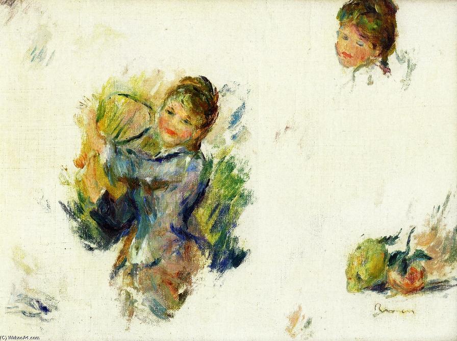 Studie Für Mädchen Beim Spielen Mit Einem Shuttlecock — Pierre-auguste Renoir