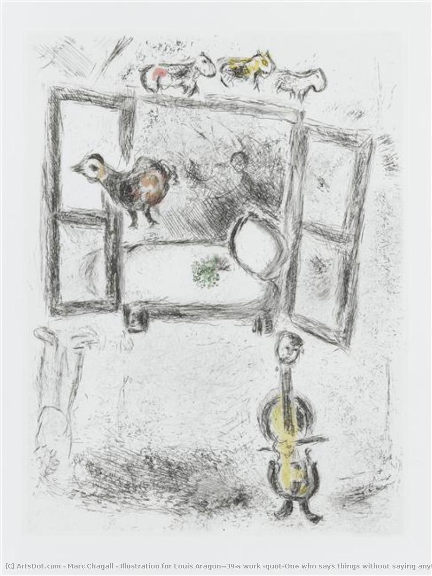 Illustration Für Louis Aragon's Werk „wer Spricht Ohne Zu Sprechen“ — Marc Chagall