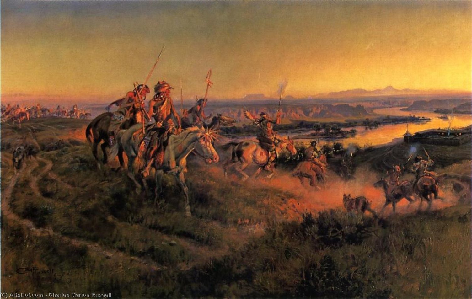 The Salute Of The Robe Trade — Charles Marion Russell