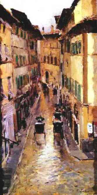 A Florence Street In The Rain. — コンスタンティン・アレクセーエヴィチ・コロヴィン