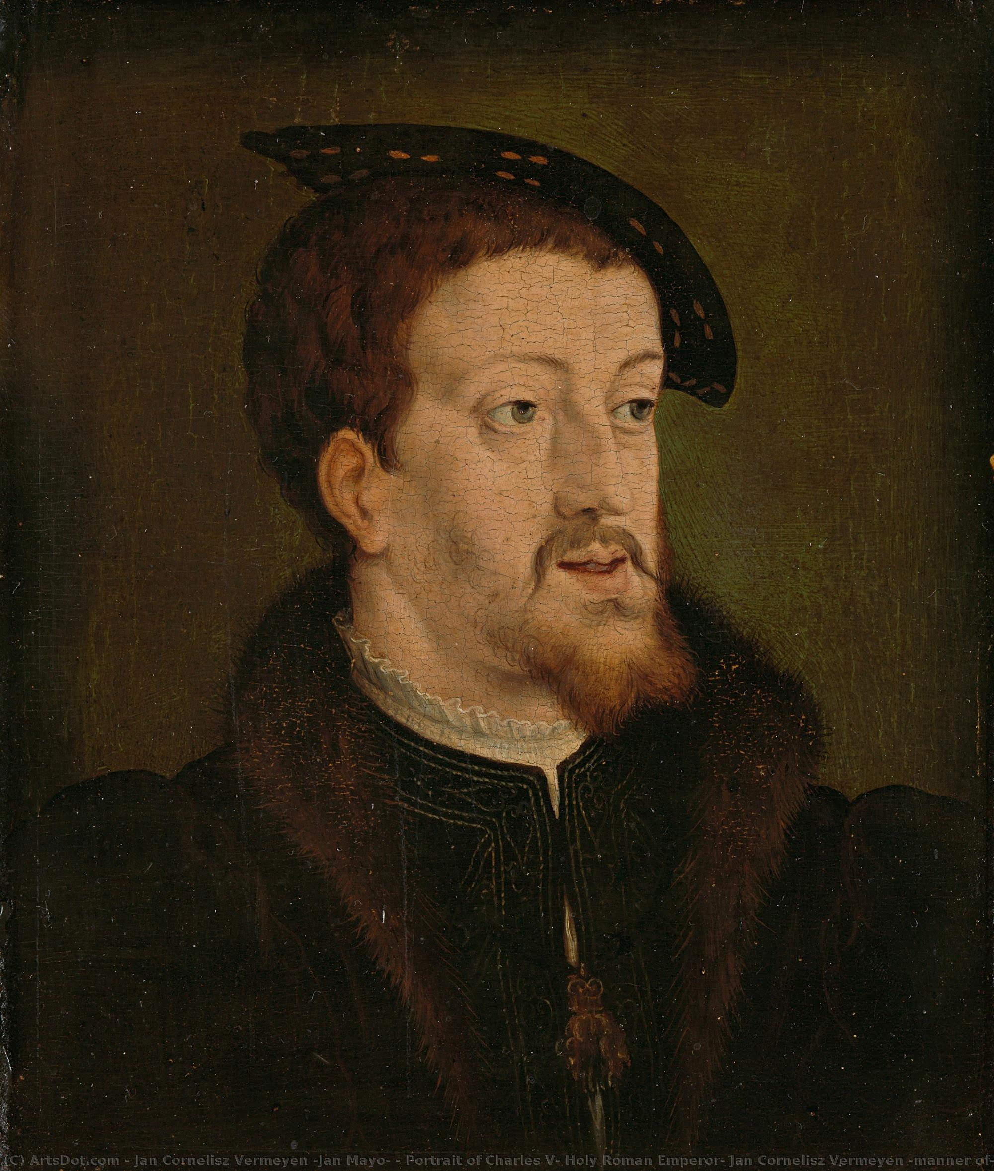Portrait Of Charles V, Holy Roman Emperor, Jan Cornelisz Vermeyen (manner Of), C. 1530 — Jan Cornelisz Vermeyen (jan Mayo)