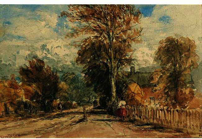 A Figure On A Country Road — David Cox