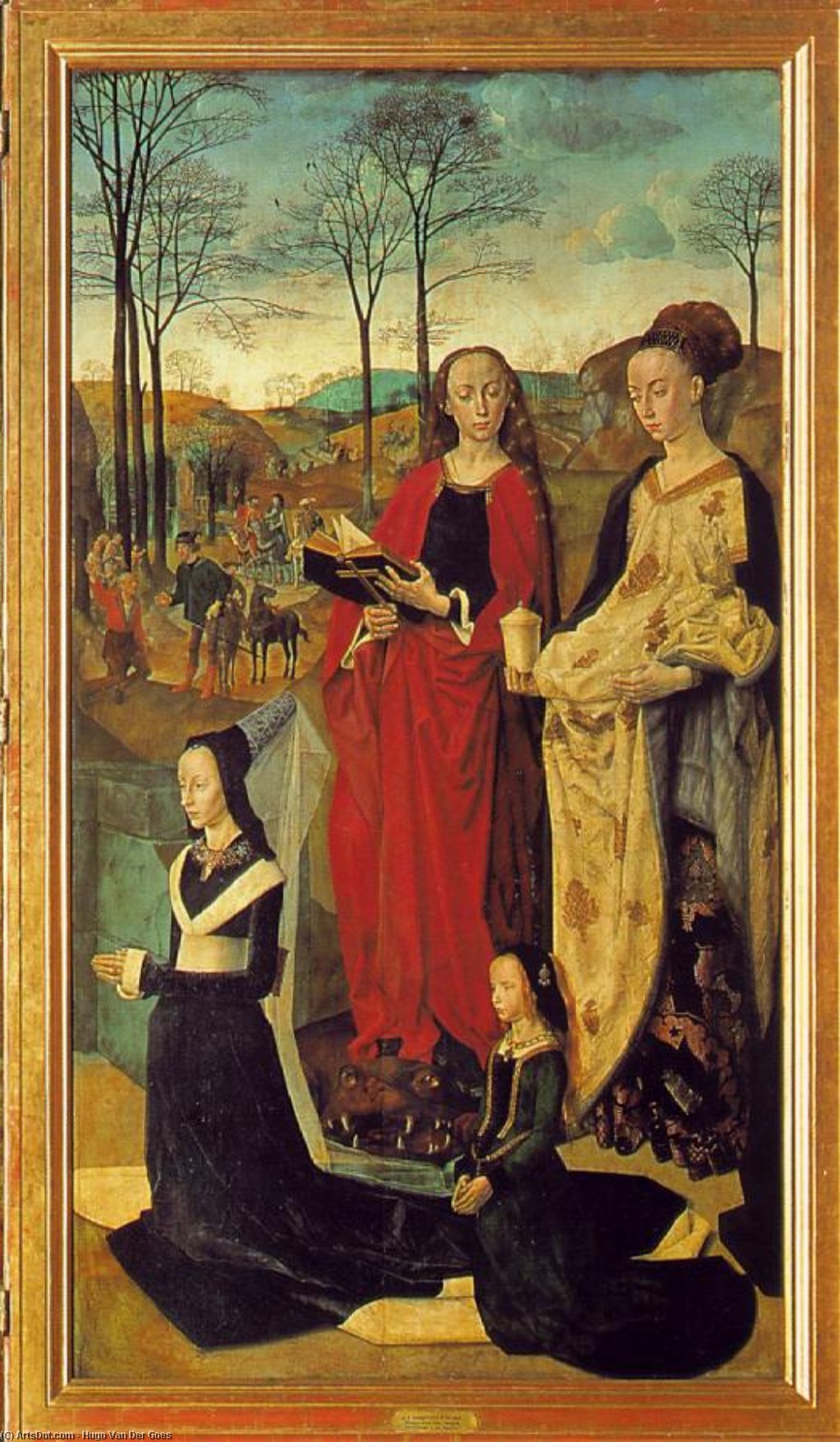 Portinari - Sts. Margaret And Mary Magdalene With Maria Portinari — Hugo Van Der Goes