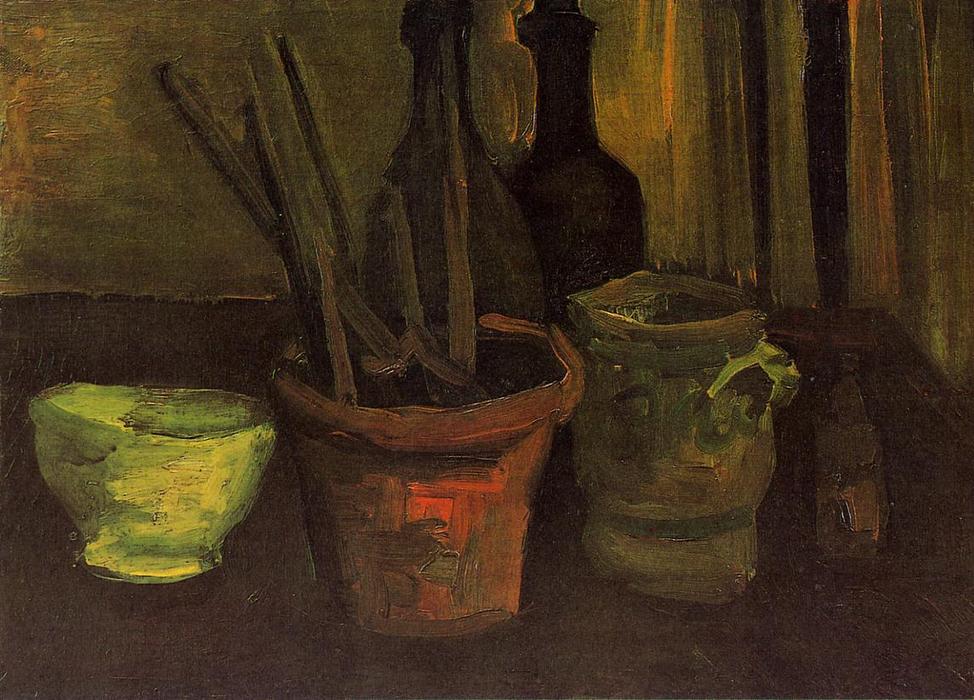 Still Life With Paintbrushes In A Pot — Vincent Willem Van Gogh