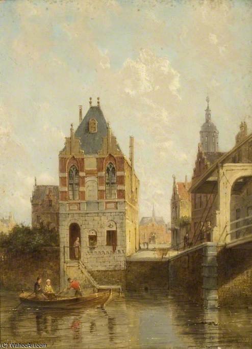 Dutch River Scene — Pieter Cornelis Dommerson