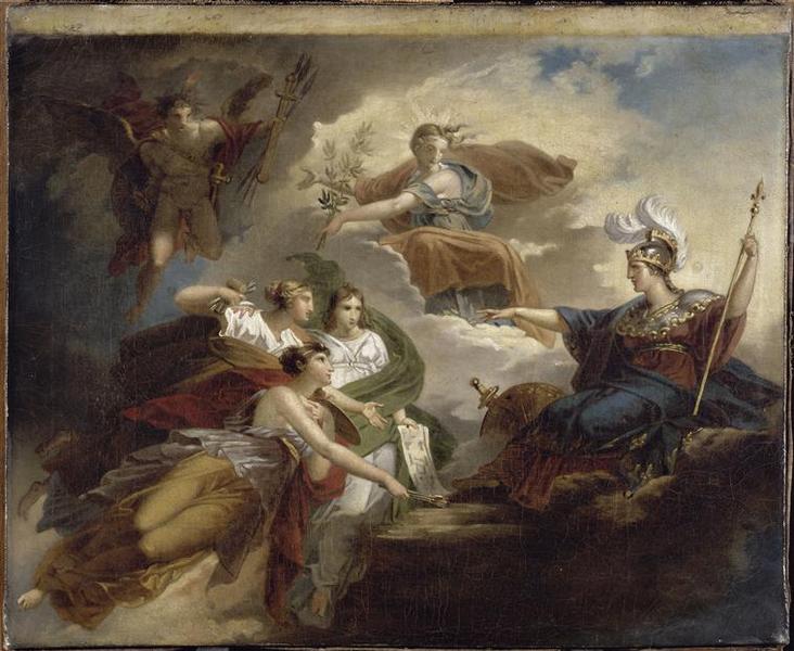 La France, En Minerve, Protège Les Arts La France, En Minerve, Accueille Les Beaux Arts Sous L'égide De La Paix Et La Protection De La Force (ancien Titre) — Charles Meynier