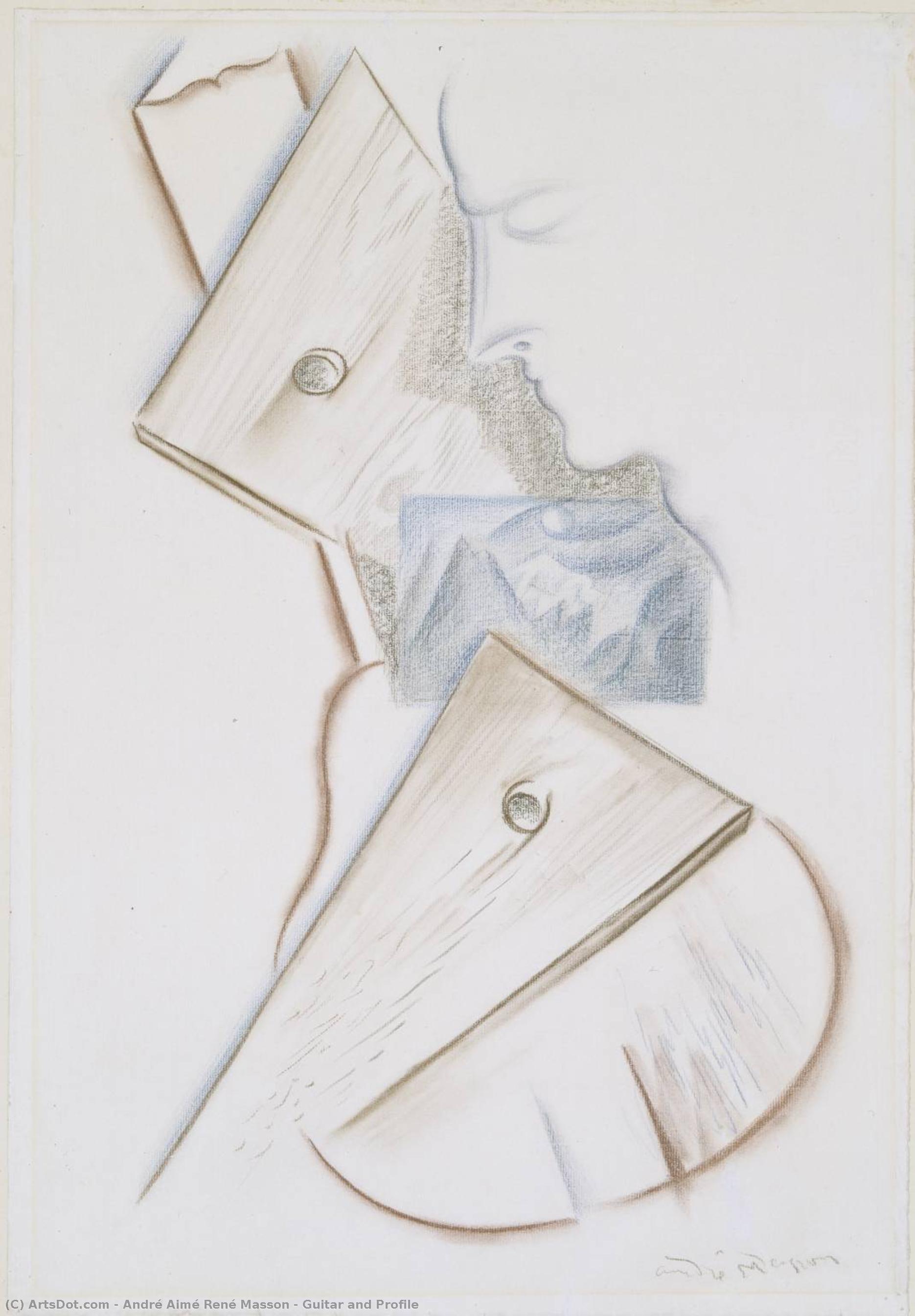 Guitar And Profile — André Masson