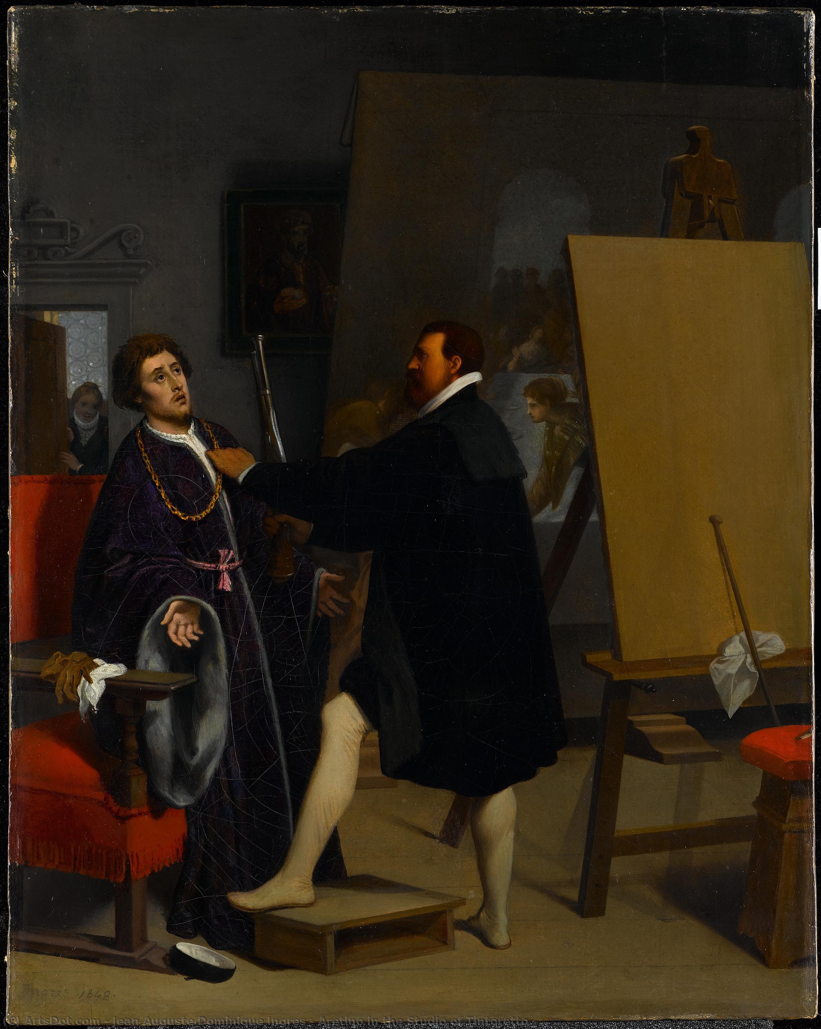 Aretino Im Atelier Tintorettos — Jean-auguste-dominique Ingres