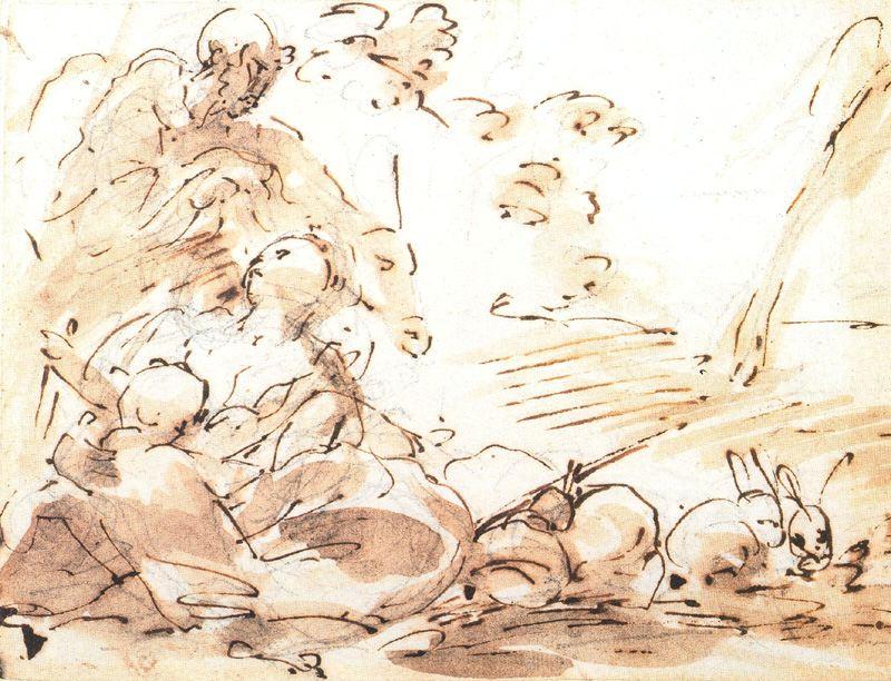 Rest Of The Holy Family — Luca Giordano