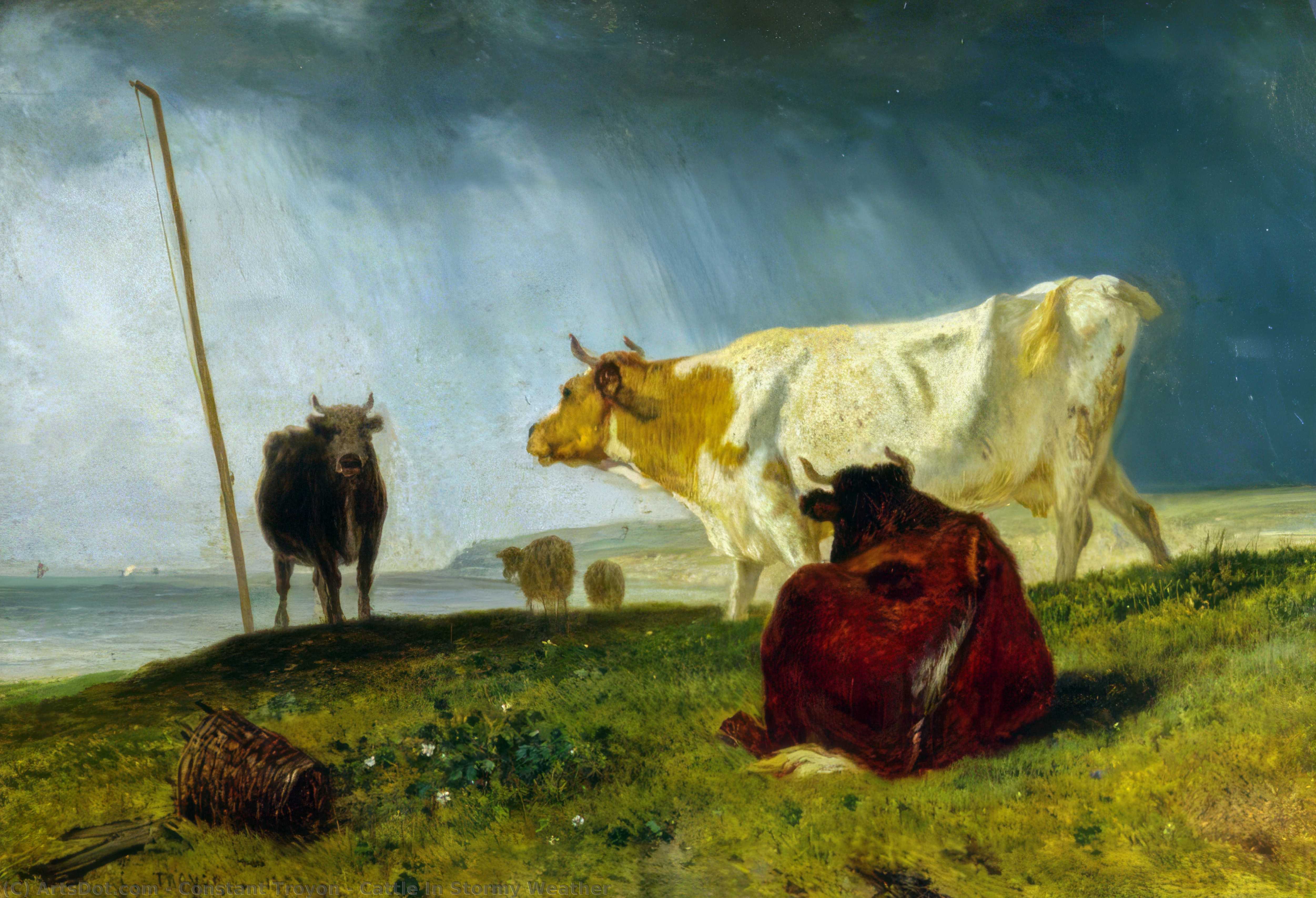Cattle In Stormy Weather — Constant Troyon
