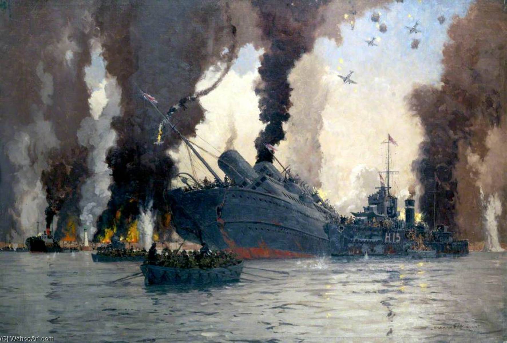 Sinking Of The London, Midland And Scottish Railway Steamer Ss 'scotia' Off Dunkirk (the Lms At War Series) — Norman Wilkinson