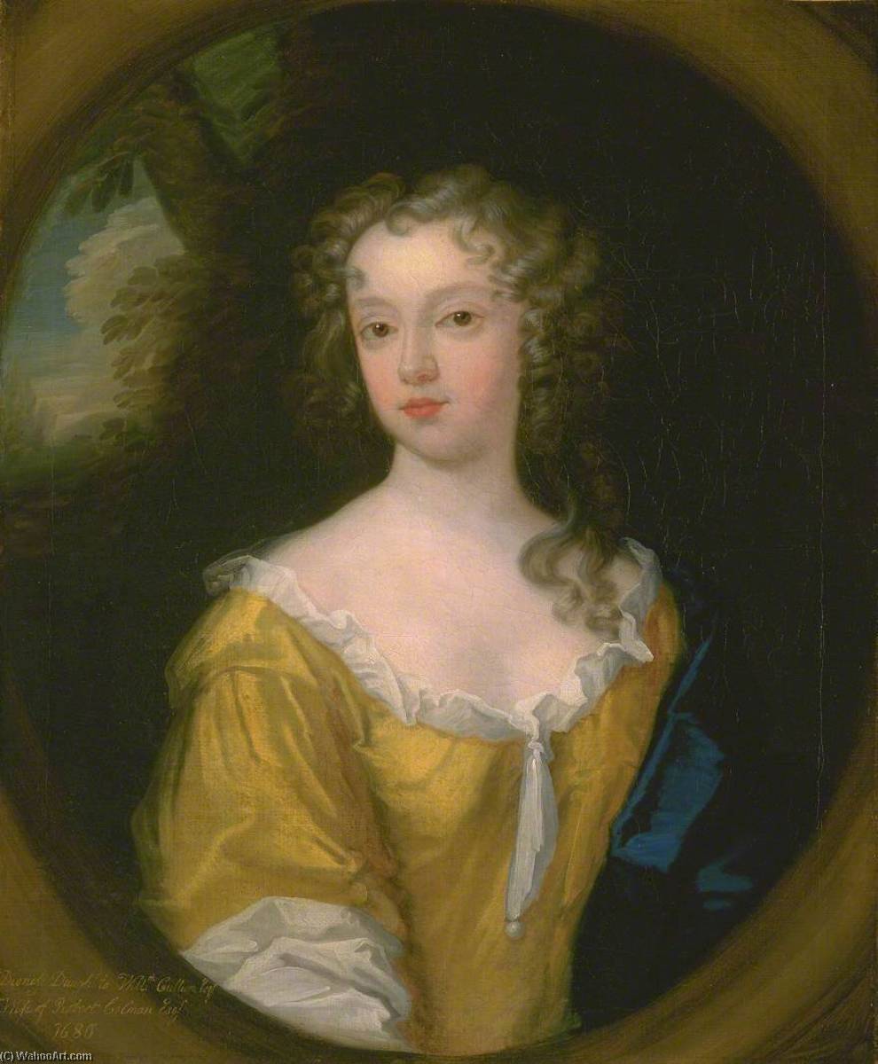 Portrait Of A Lady, Thought To Be Dionesse Cullum, Wife Of Robert Colman — Herman Verelst