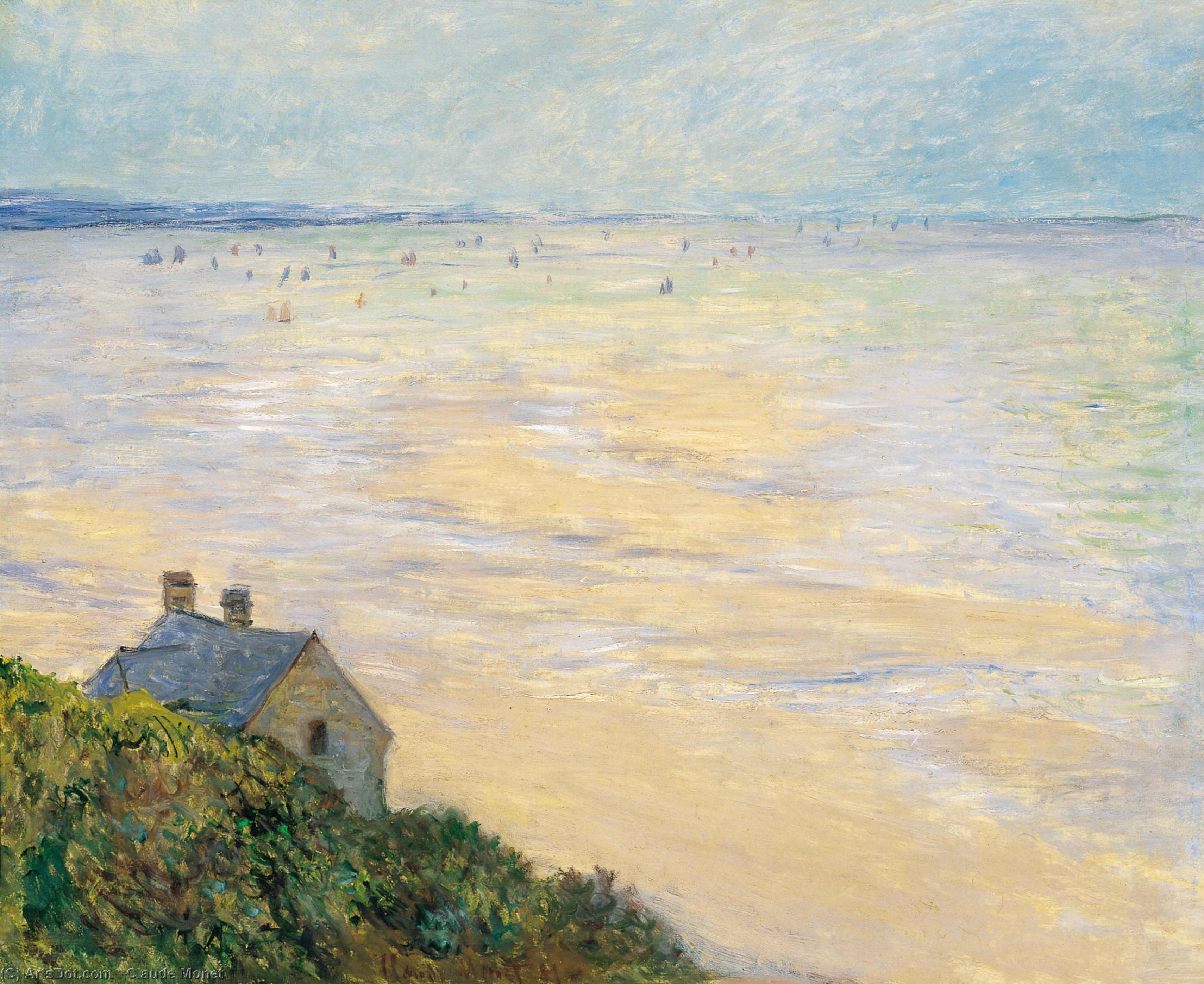 The Hut At Trouville, Low Tide — Claude Monet