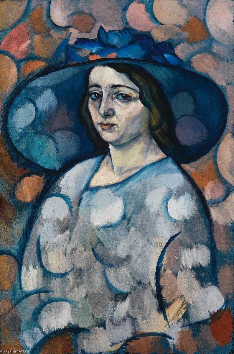 Lady In A Blue Hat — Vladimir Davidovich Baranov Rossine