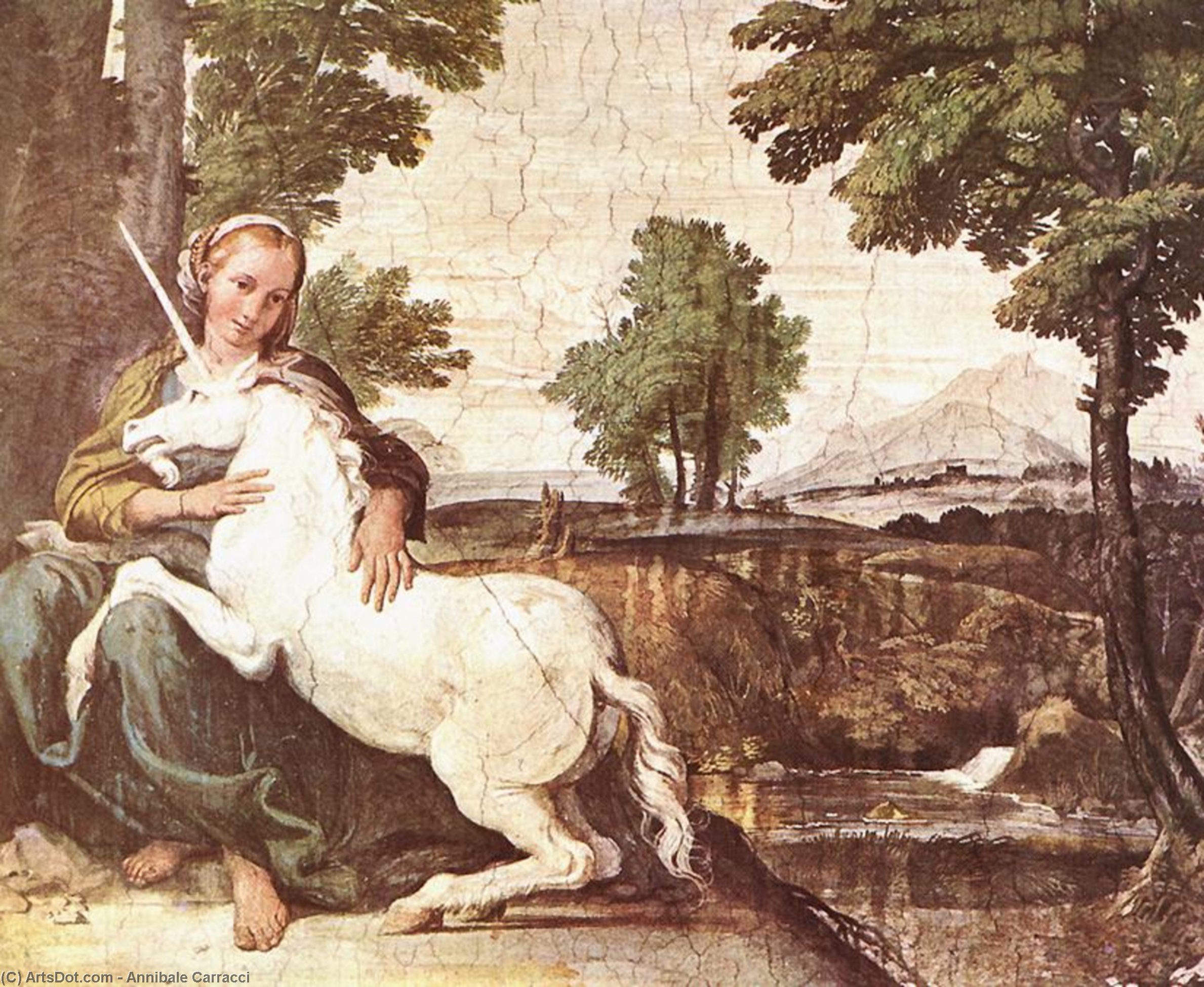 Virgin And Unicorn (a Virgin With A Unicorn) — Annibale Carracci