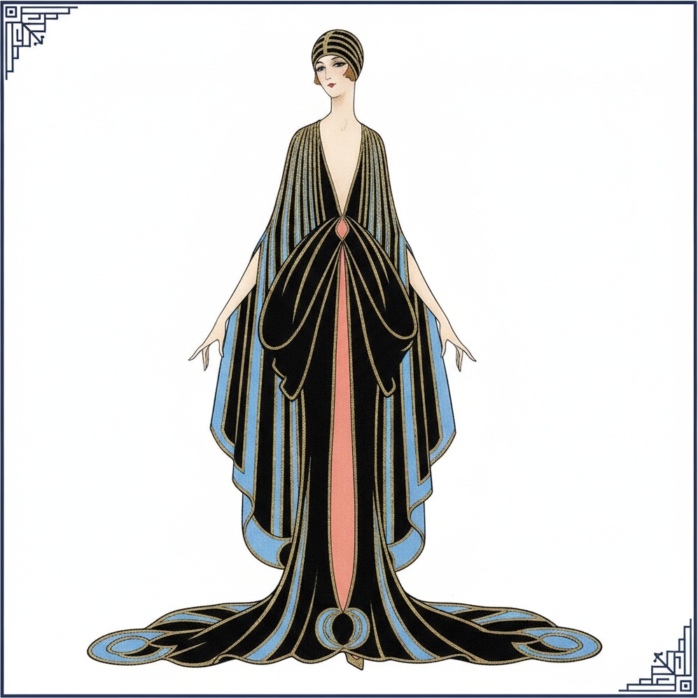 Geometric Silhouette In Cerulean And Salmon Pink — Valentin Laurent De Courcey