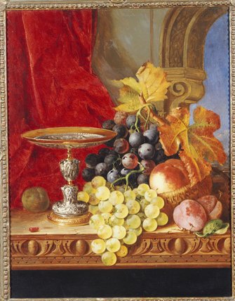 Grapes And A Peach With A Tazza — Edward Ladell