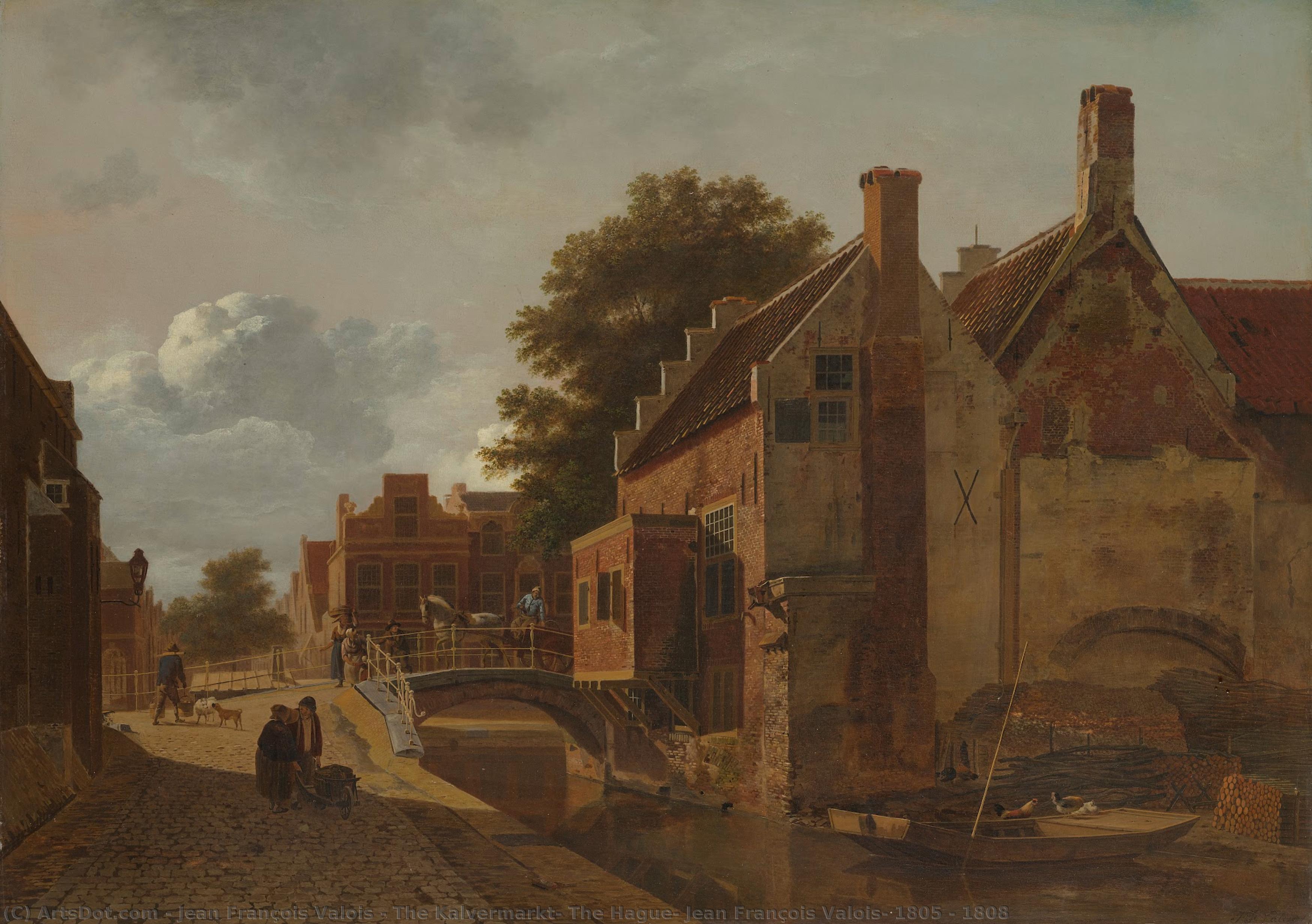 The Kalvermarkt, The Hague, Jean François Valois, 1805 - 1808 — Jean François Valois