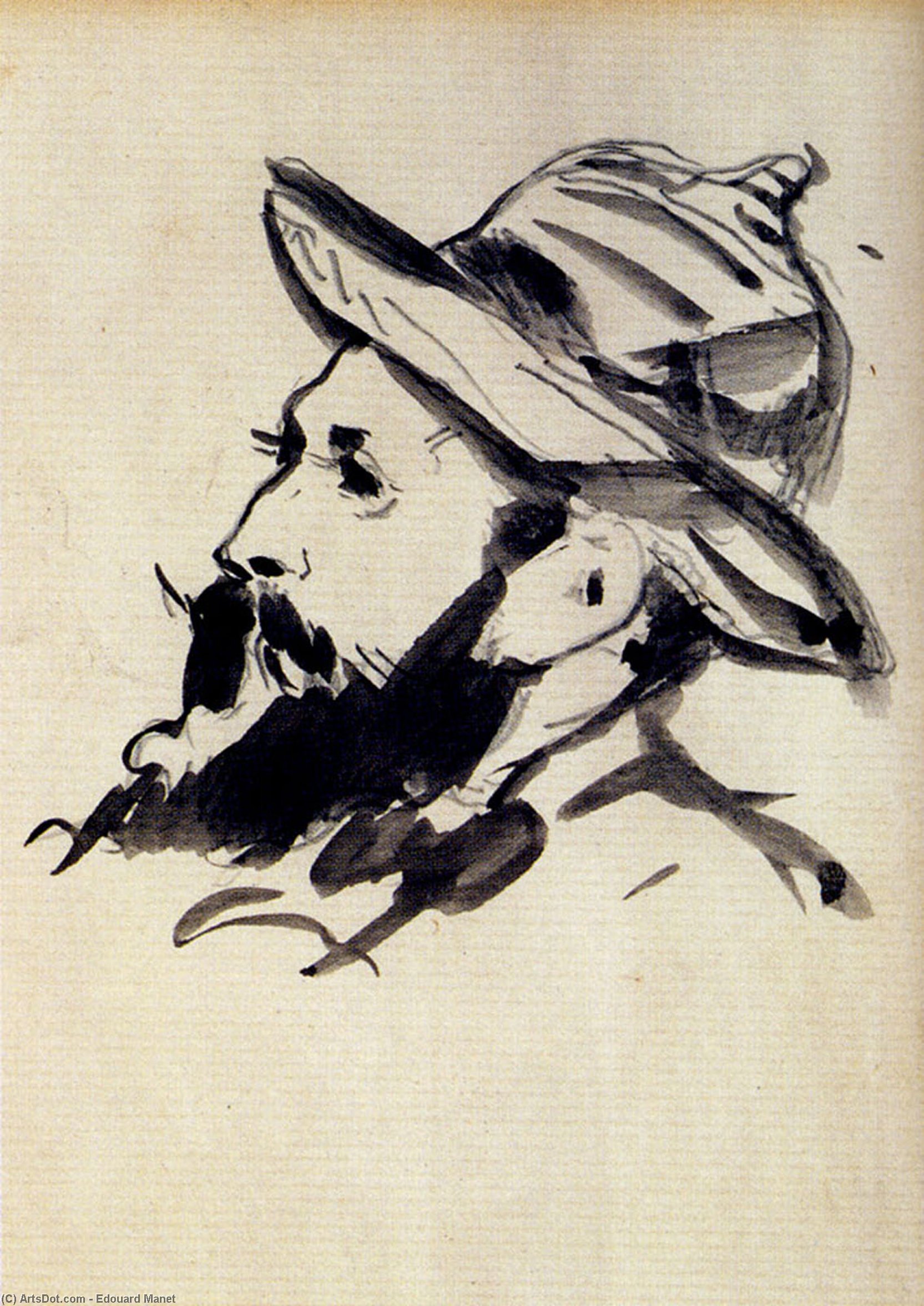 Head Of A Man Claude Monet — Édouard Manet