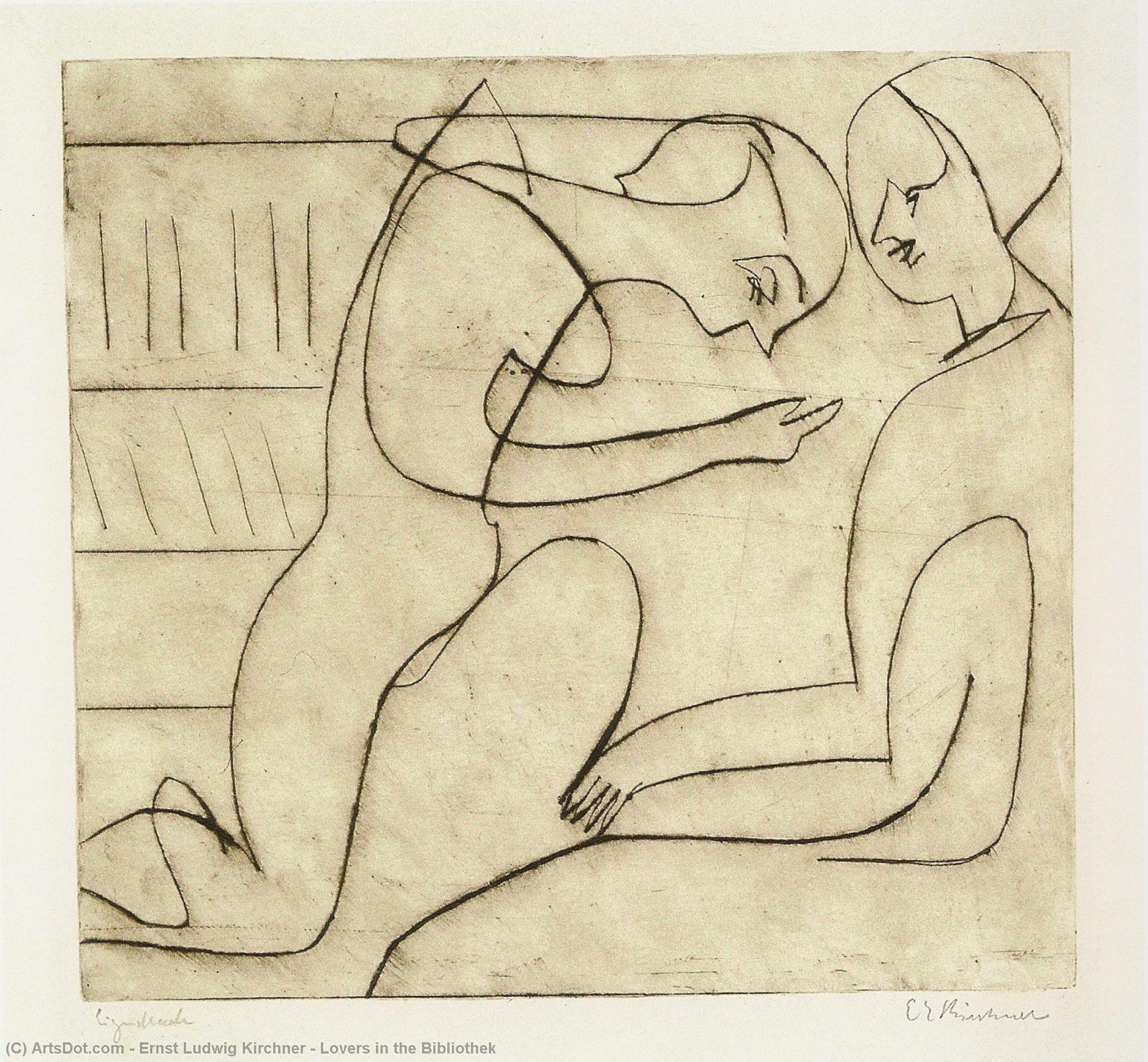 Lovers In The Bibliothek — Ernst Ludwig Kirchner