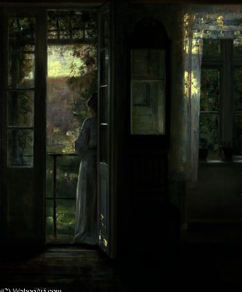 Girl Standing On A Balcony — Carl Vilhelm Holsoe