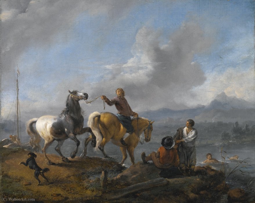 The Watering Place — Pieter Wouwerman