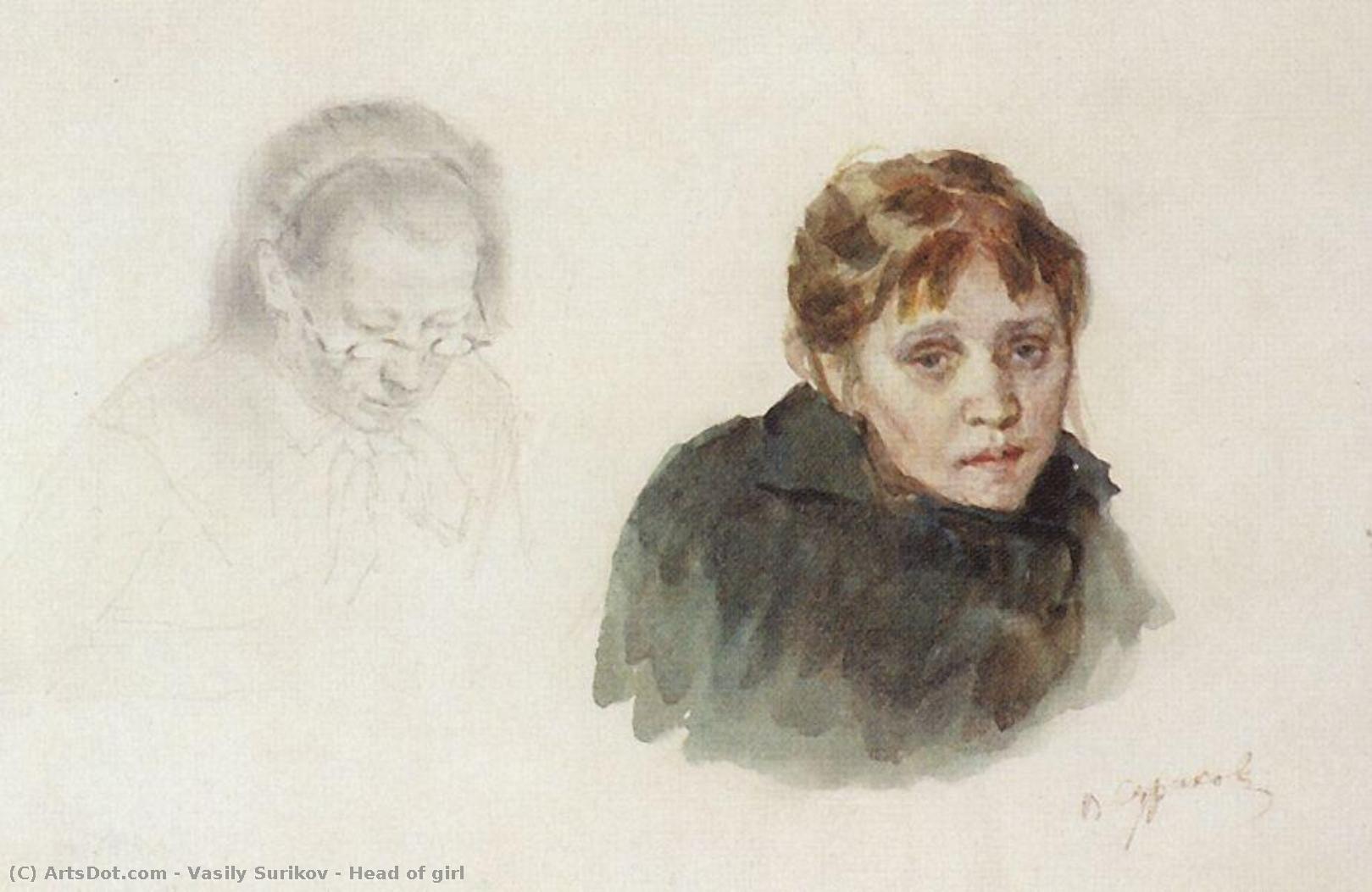 Head Of Girl — Vasily Ivanovich Surikov