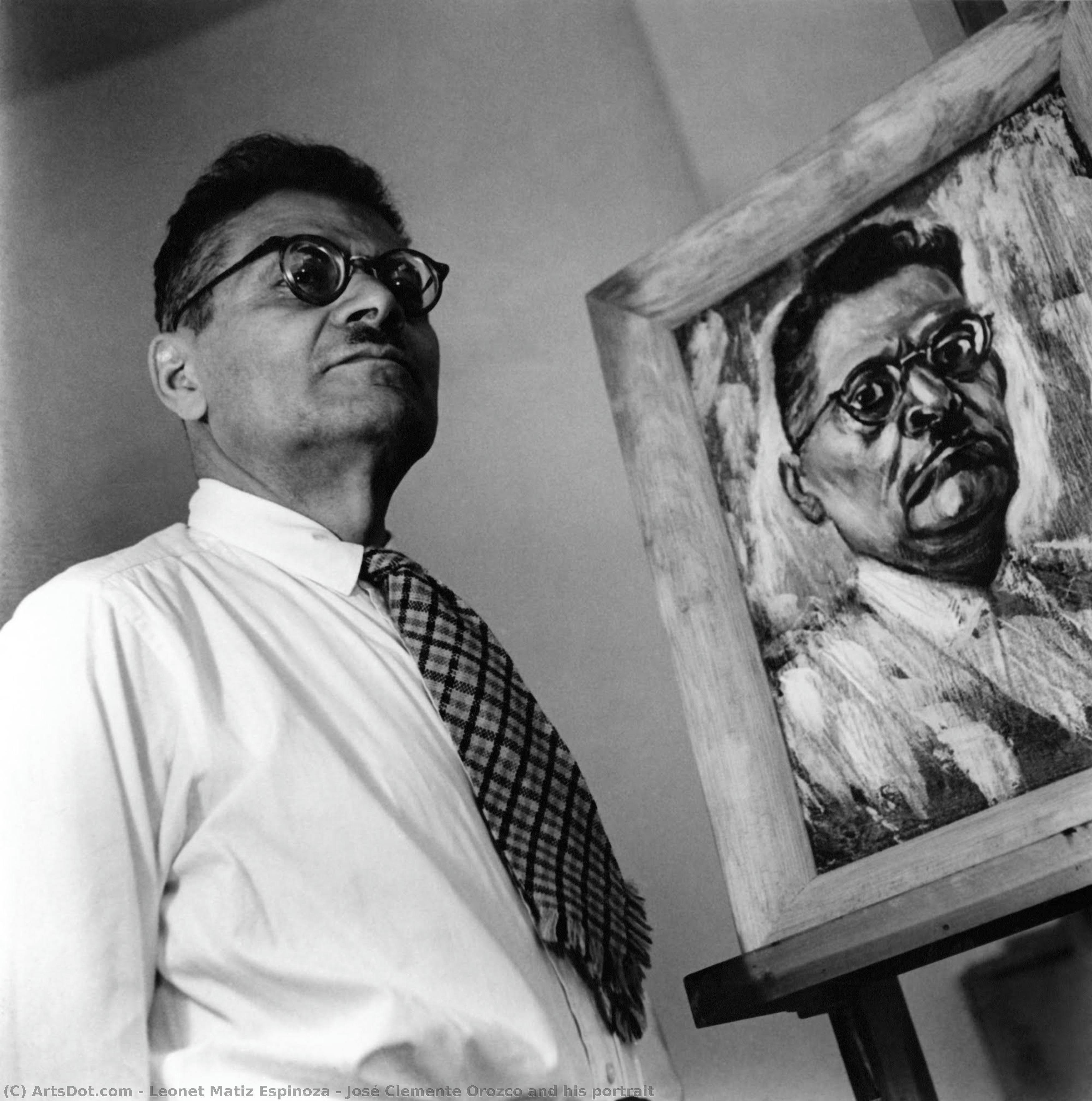 José Clemente Orozco And His Portrait — Leo Matiz