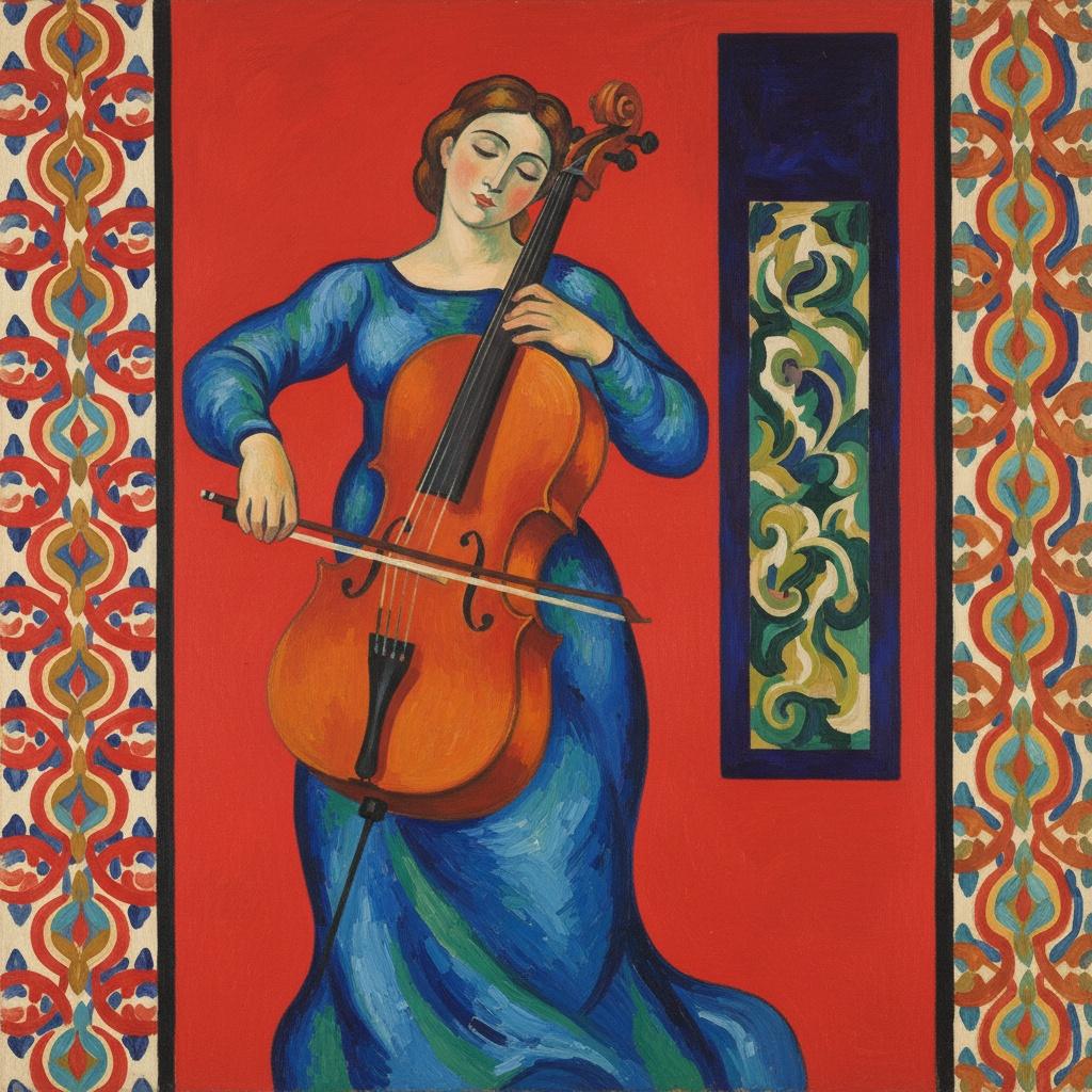 Resonance In Crimson: A Symphony Of Azure And Gold — Marc Duvallier