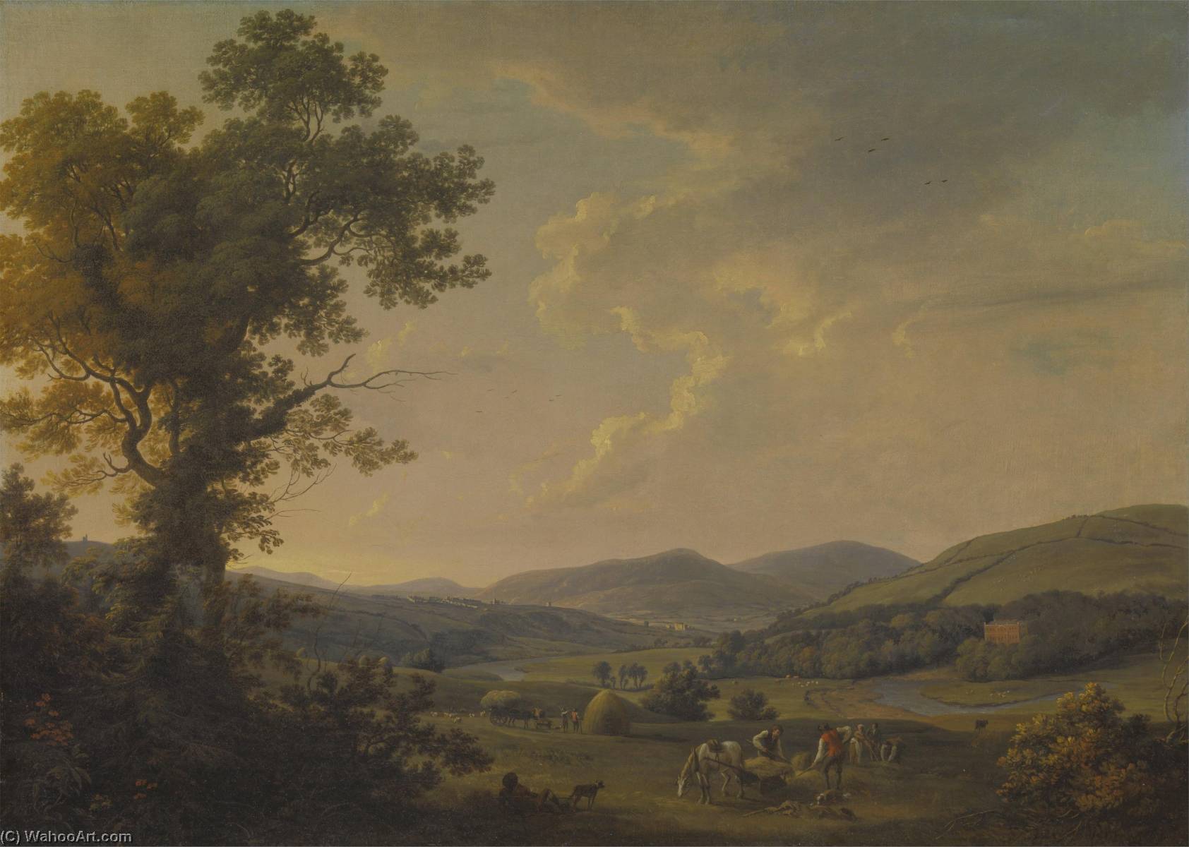 Landscape With Haymakers And A Distant View Of A Georgian House — William Ashford