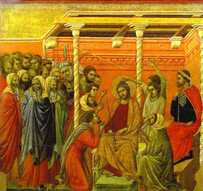 Maestó (back, Central Panel), The Crown Of Thorns — Duccio Di Buoninsegna