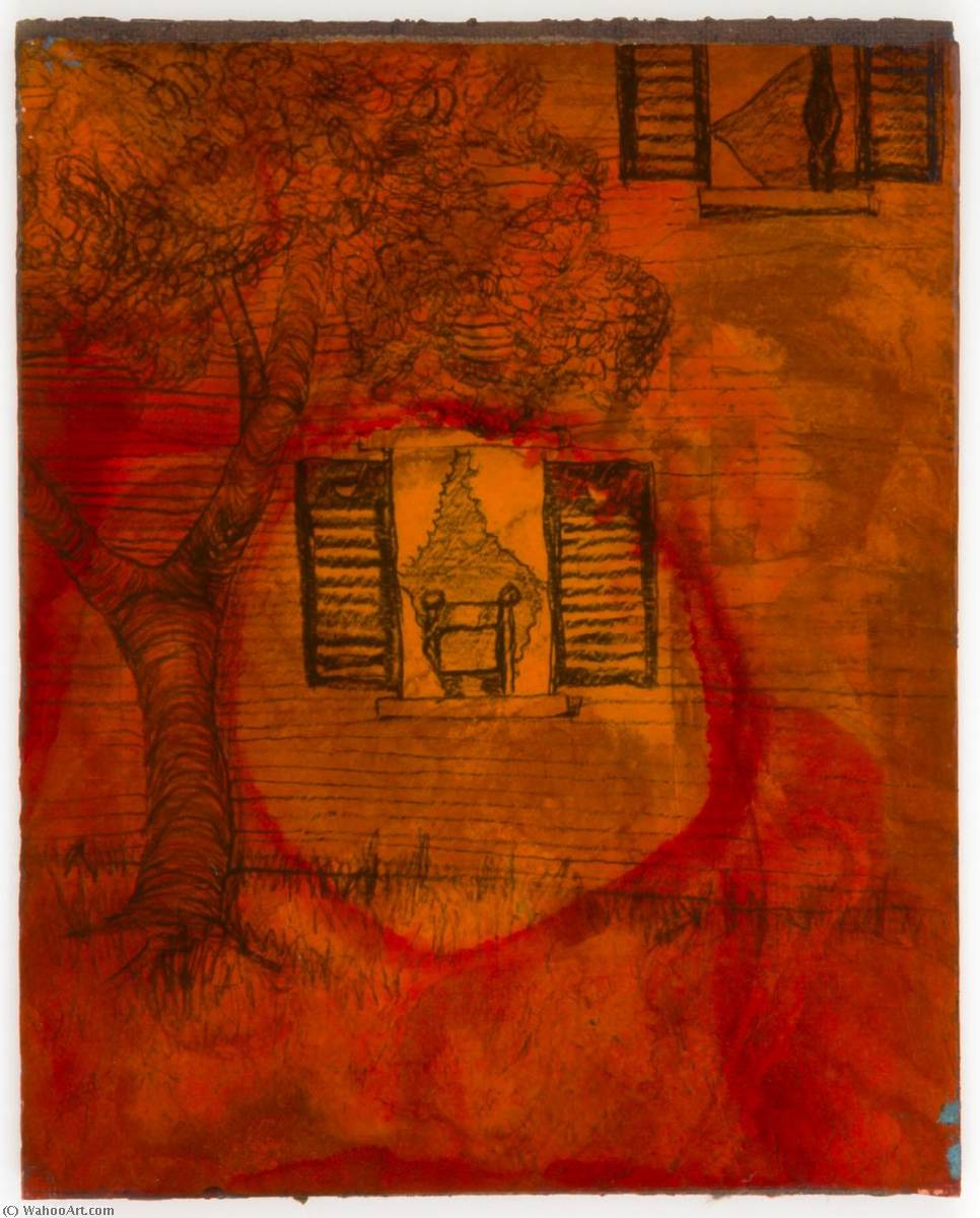 Untitled (house And Tree, Mounted On Masonite) — Joseph Cornell