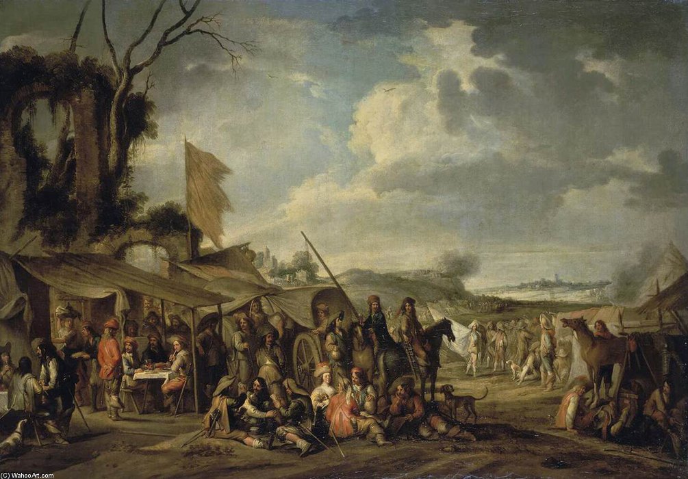 A Camp By The Ruins — Cornelis De Wael