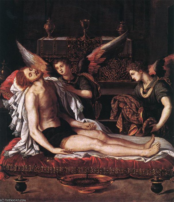 Il Corpo Di Cristo Con Due Angeli — Alessandro Allori