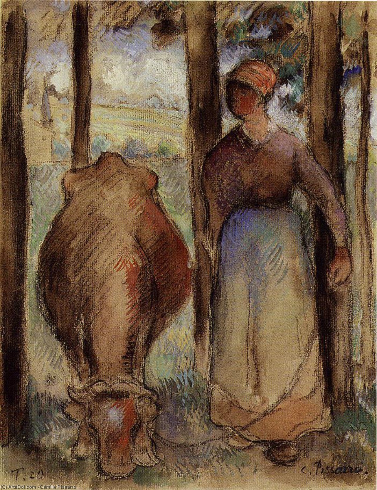 The Cowherd (aka Young Peasant) — Camille Pissarro
