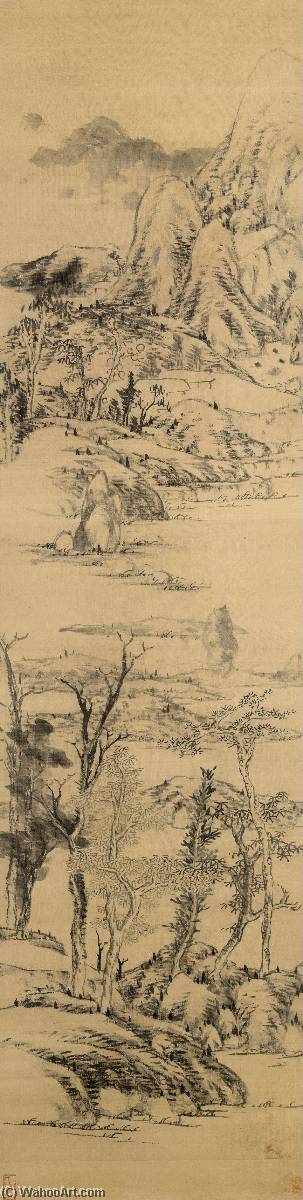 Landscape In The Style Of Wang Meng, (c. 1309 1385) — Bada Shanren