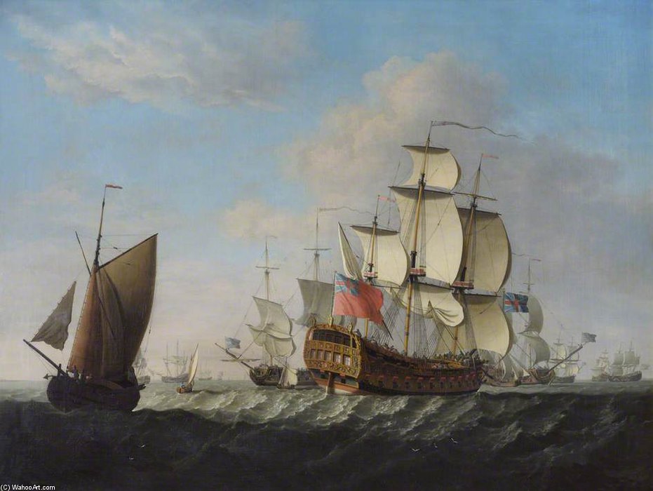 An English Squadron Getting Under Way — Francis Swaine