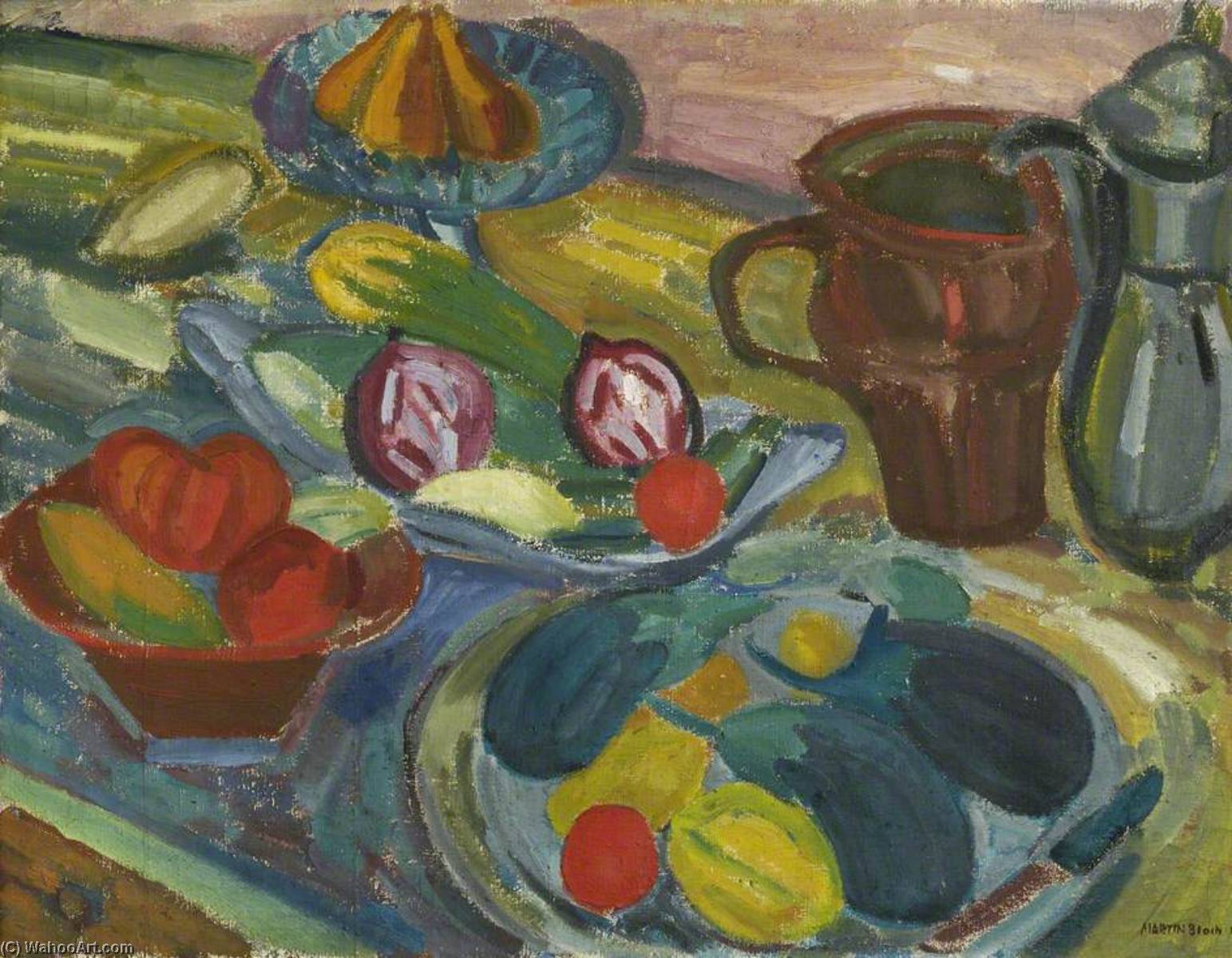 Still Life With Jugs And Aubergines — Martin Bloch