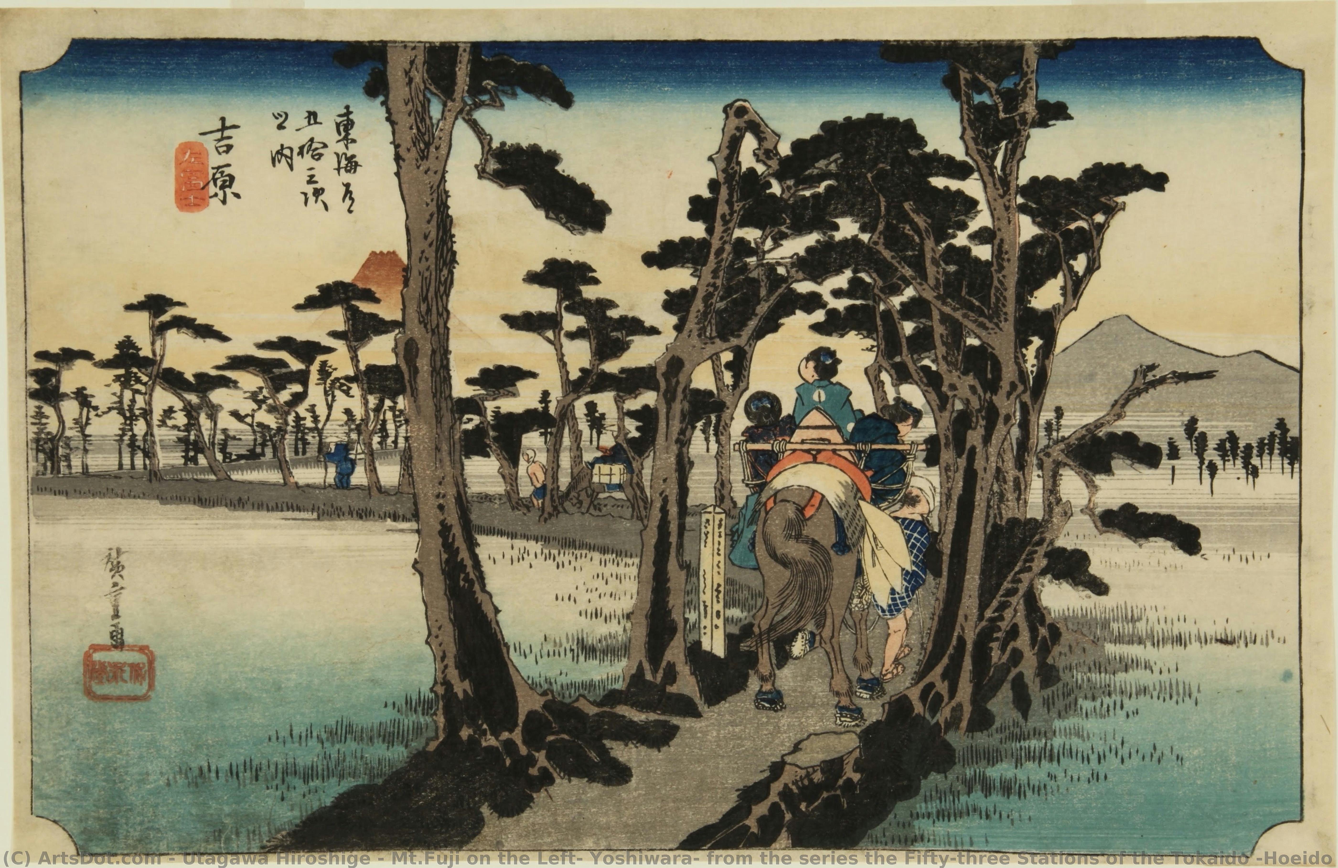 Mt.fuji On The Left, Yoshiwara, From The Series The Fifty-three Stations Of The Tokaido (hoeido Edition) — Utagawa Hirošige