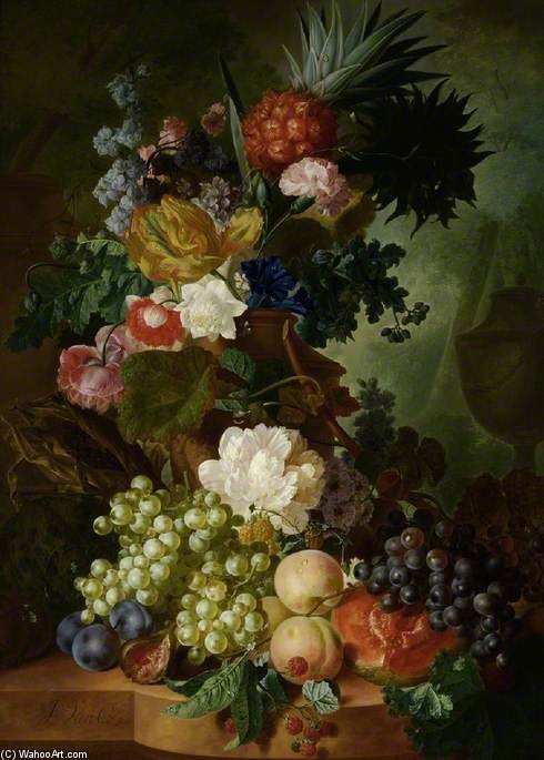 Vase Of Flowers And Fruit — Jan Van Os