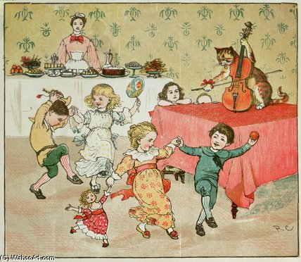 The Cat And The Fiddle And The Children's Party — Randolph Caldecott