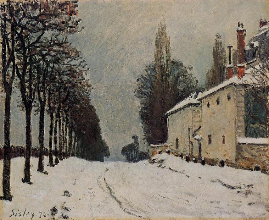 Snow On The Road, Louveciennes (chemin De La Machine) — Alfred Sisley