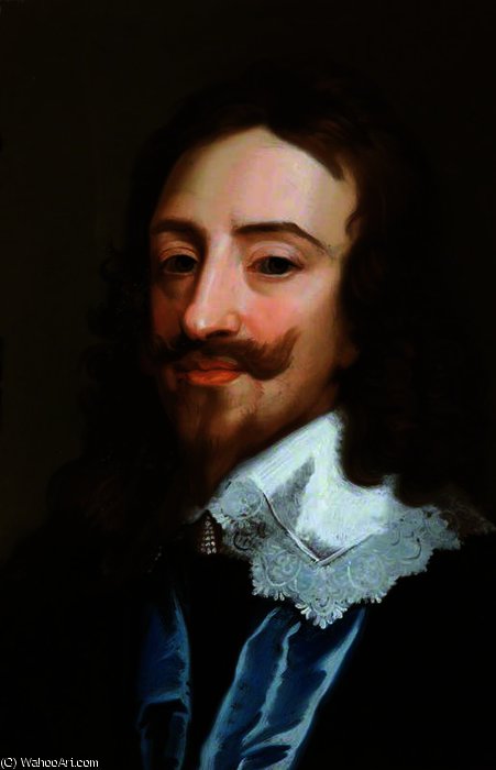 Charles I In A White Lace Collar And A Blue Sash — Sir Anthony Van Dyck