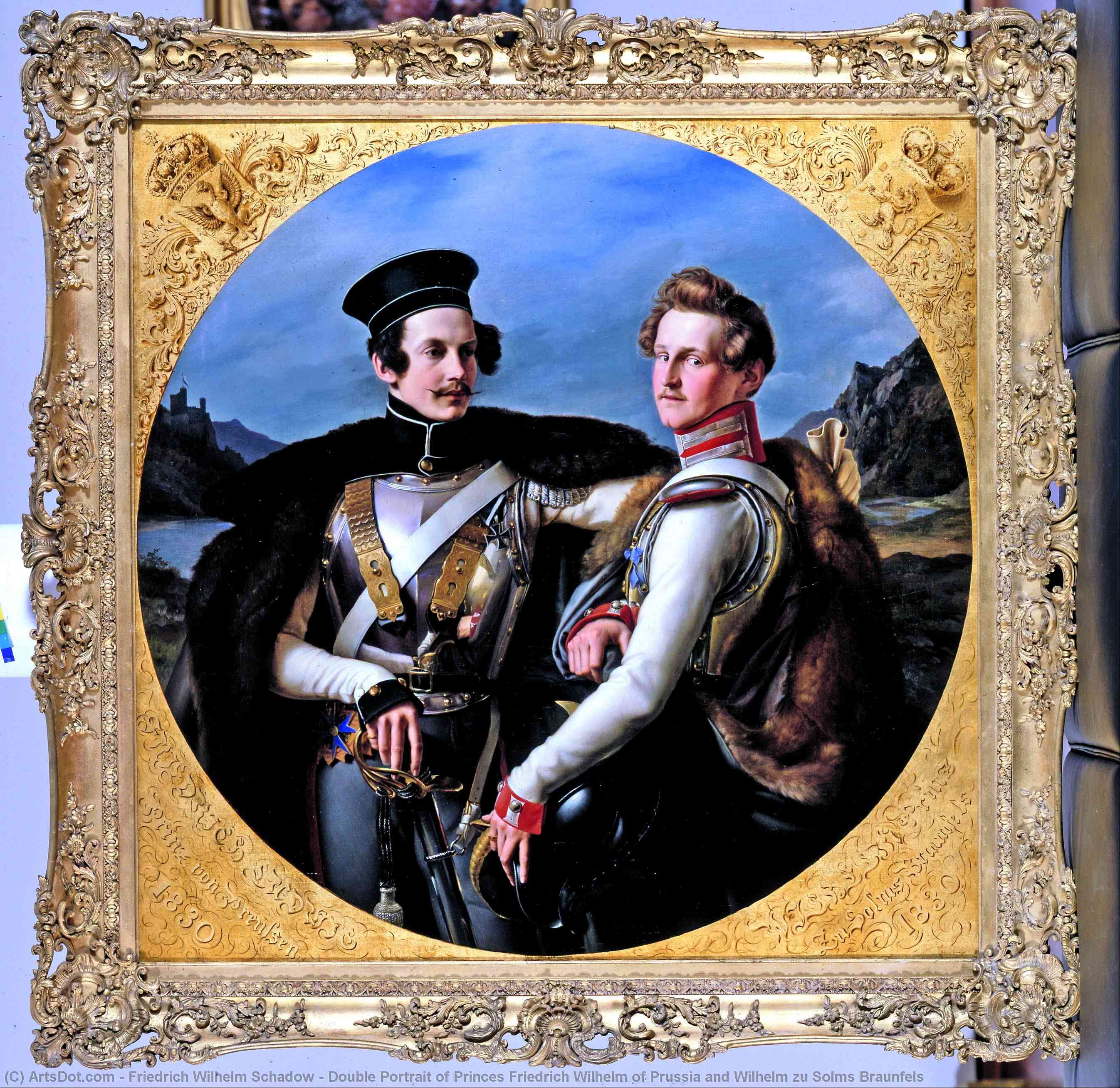 Double Portrait Of Princes Friedrich Wilhelm Of Prussia And Wilhelm Zu Solms Braunfels — Friedrich Wilhelm Schadow